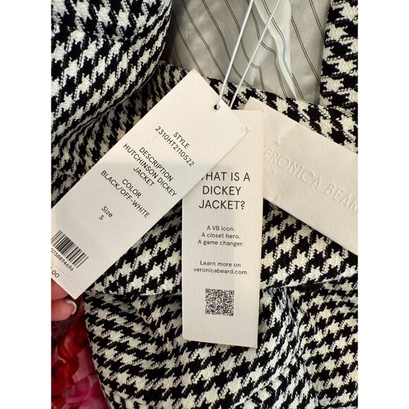 NEW VERONICA BEARD Black White Chek aHutchinson Dickey Jacket NWT - Size S - Picture 7 of 11